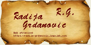 Radija Grdanović vizit kartica